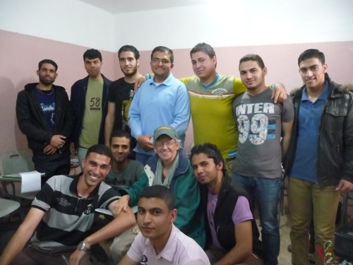 Students in English language class in Rafah